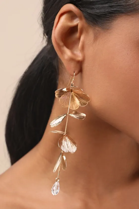 Daisy 14KT Gold Floral Drop Earrings sold by Lulus product image thumbnail 2