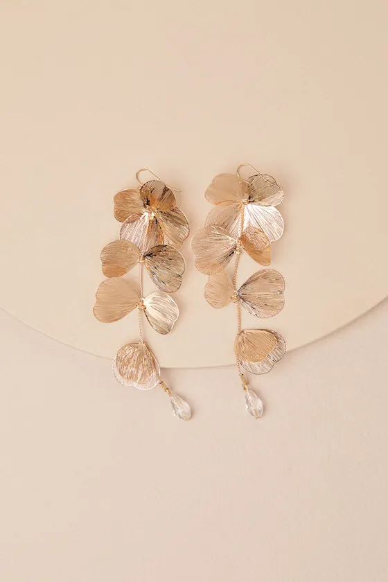 Daisy 14KT Gold Floral Drop Earrings sold by Lulus product image thumbnail 3