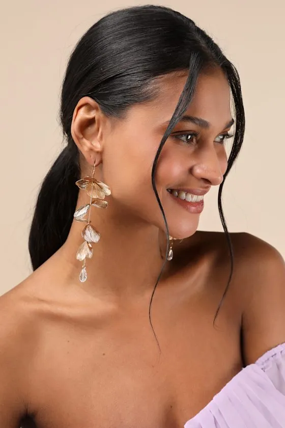 Daisy 14KT Gold Floral Drop Earrings sold by Lulus product image thumbnail 4