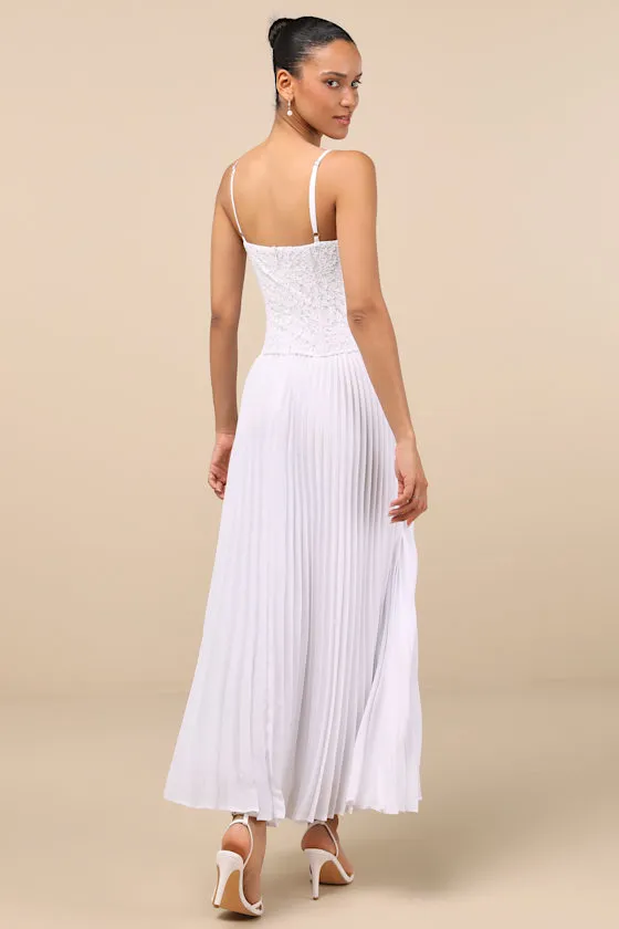 Corleone White Lace Bustier Midi Dress sold by Lulus product image thumbnail 3