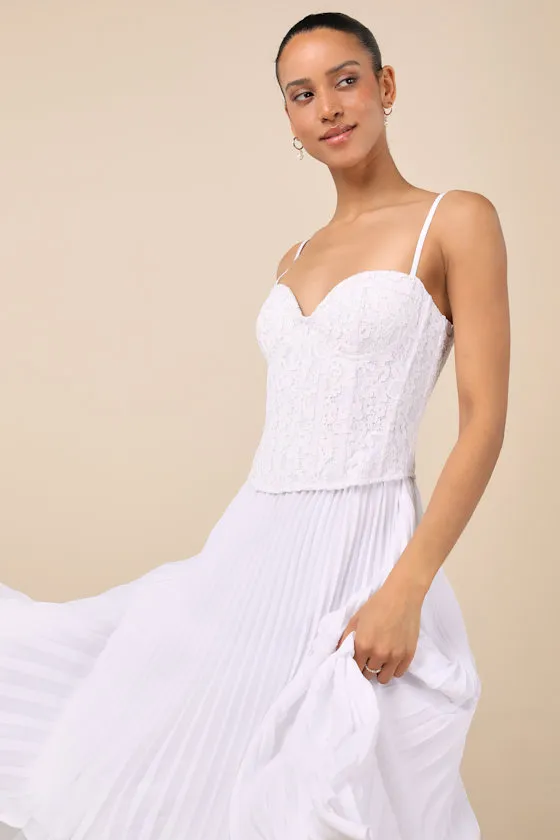 Corleone White Lace Bustier Midi Dress sold by Lulus product image thumbnail 4