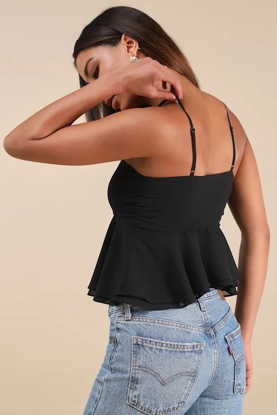 Anayah Black Tiered Cami Crop Top sold by Lulus product image thumbnail 2