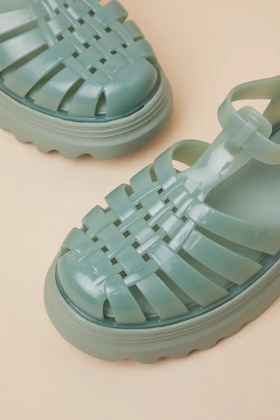 Possession Platform II Green Jelly Strappy Buckle Sandals sold by Lulus product image thumbnail 3