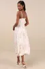 Sandi Ivory Multi Floral Tie-Front Midi Dress sold by Lulus