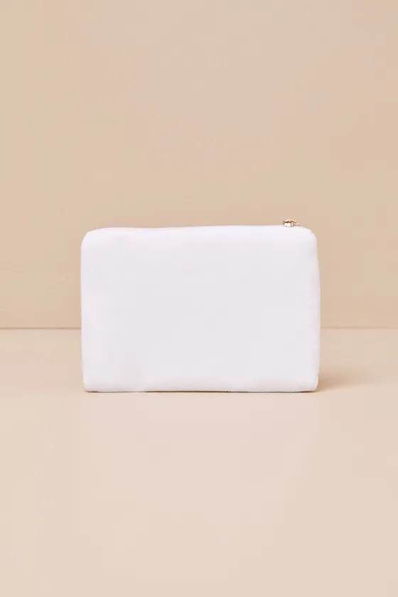 Glowing Vow White Beaded Zipper Pouch sold by Lulus product image thumbnail 4