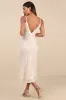 Edaline Cream Floral Sequin Slip Midi Dress sold by Lulus