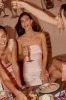Effortless Bliss Blush Pink Satin Strapless Cowl Back Midi Dress sold by Lulus