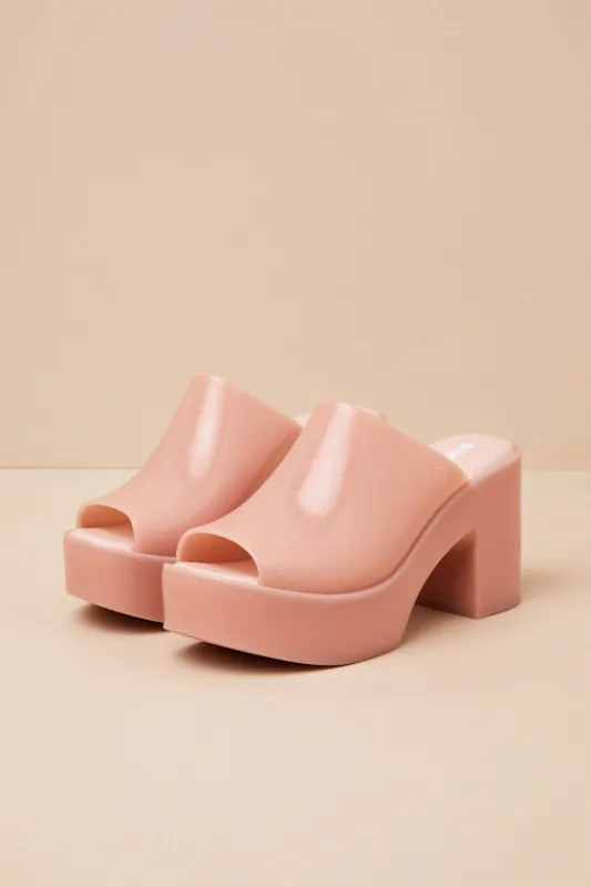 Mule Hype Pink Jelly Platform Slide Sandals sold by Lulus