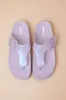 Cozy Pearly Blue Jelly Buckle Thong Sandals sold by Lulus