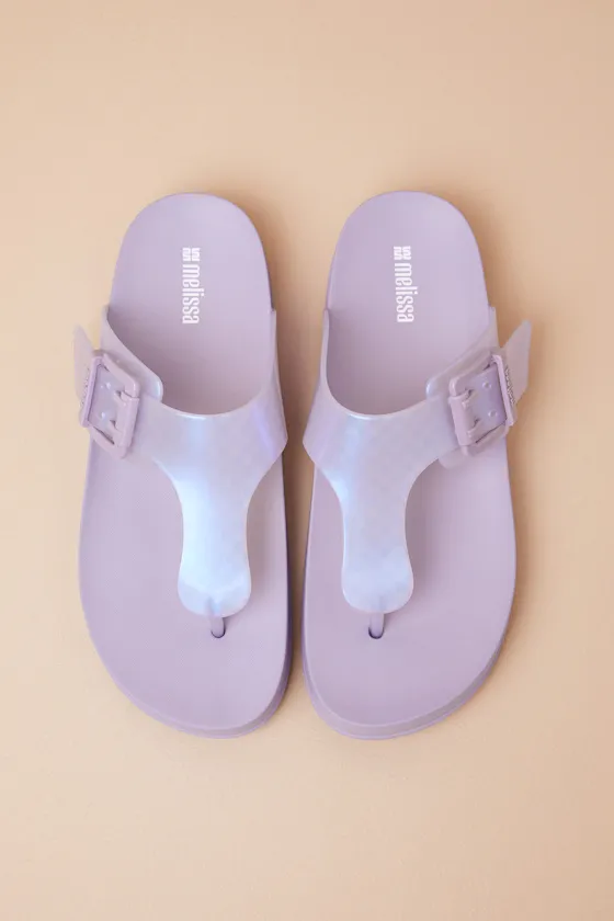 Cozy Pearly Blue Jelly Buckle Thong Sandals sold by Lulus product image thumbnail 2