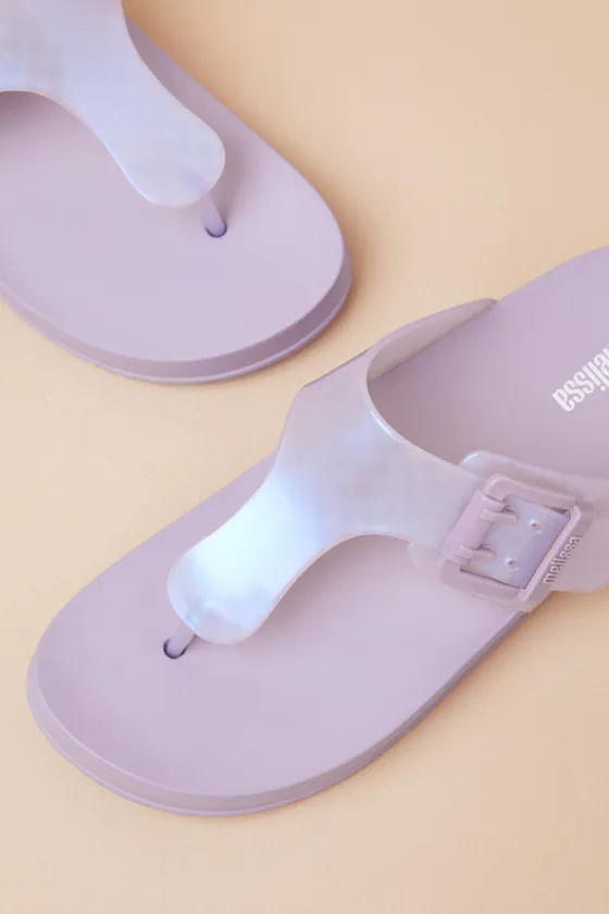 Cozy Pearly Blue Jelly Buckle Thong Sandals sold by Lulus product image thumbnail 3