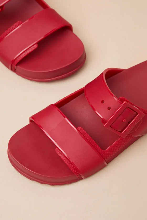 Cozy Connection Red Jelly Slide Sandals sold by Lulus product image thumbnail 3