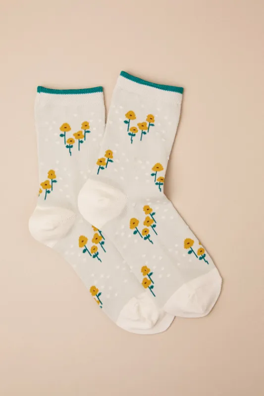 Bountiful Bouquet Pale Blue Crew Socks sold by Lulus