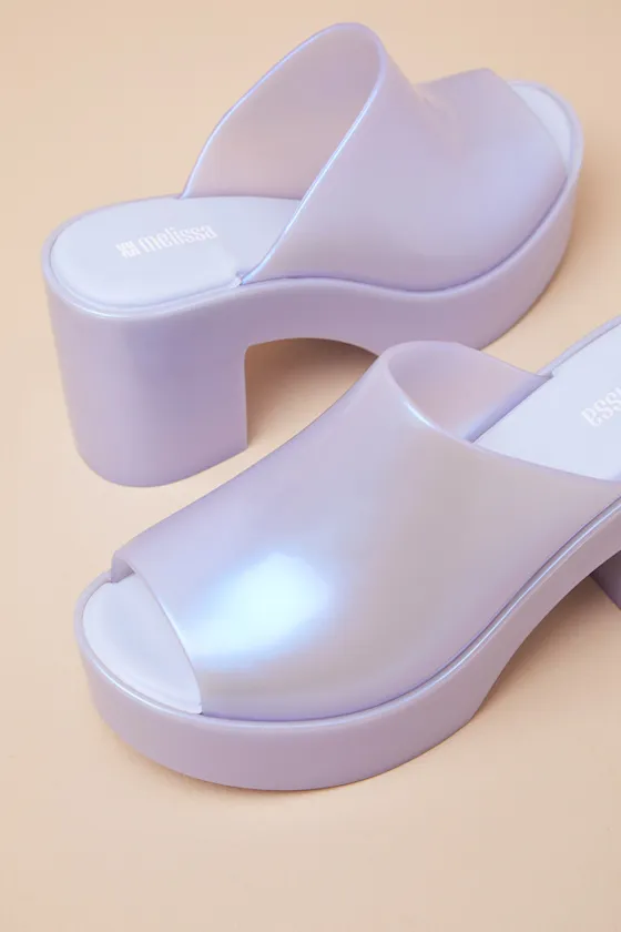 Mule Hype Pearly Blue Jelly Platform Slide Sandals sold by Lulus product image thumbnail 3