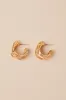 Lorcan Gold Textured Layered Hoops sold by Lulus