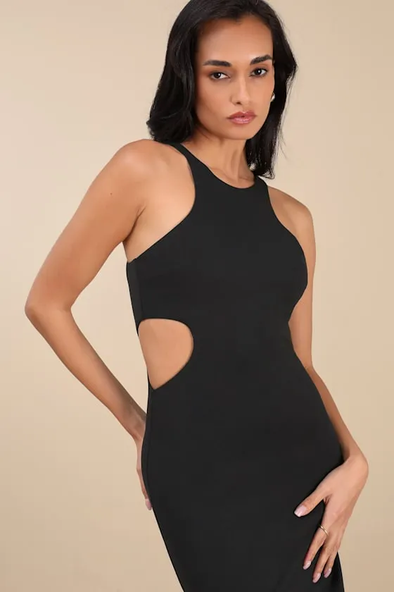 Korvana Black Cutout Bodycon Midi Dress sold by Lulus product image thumbnail 3