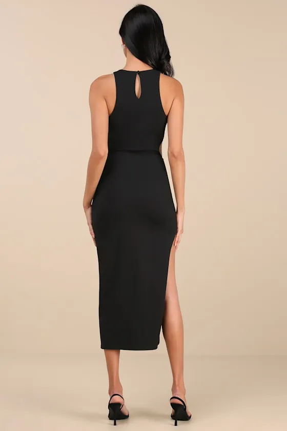Korvana Black Cutout Bodycon Midi Dress sold by Lulus product image thumbnail 4