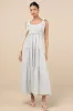 Bembe Sage Striped Tie-Strap Tiered Maxi Dress sold by Lulus
