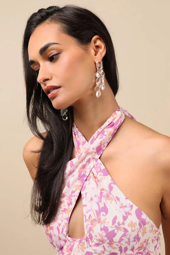 Marvella Gold and Clear Rhinestone Statement Earrings sold by Lulus product image thumbnail 3