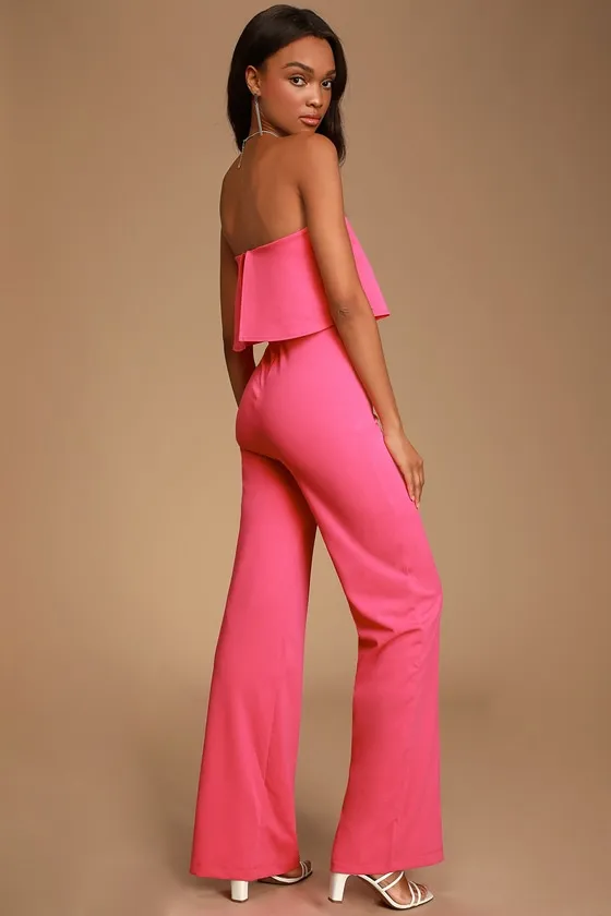 Power of Love Bright Pink Strapless Jumpsuit sold by Lulus product image thumbnail 2