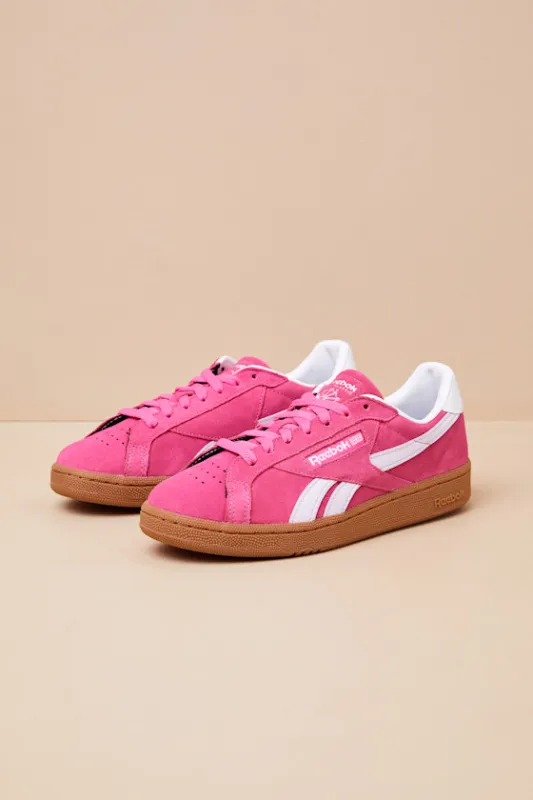 Club C Grounds UK True Pink Suede Leather Sneakers made by Lulus