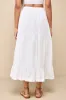 Daytime Perfection White Cotton Tiered Midi Skirt sold by Lulus