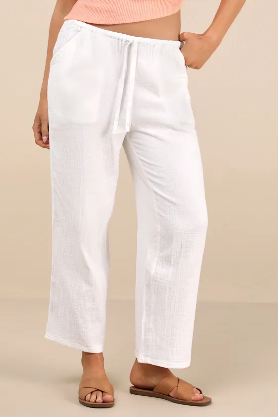 Brenda Crinkle Cotton Drawstring Pants sold by Lulus product image thumbnail 2