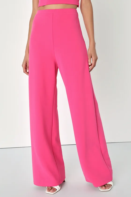 Amor and Beyond Hot Pink One-Shoulder Two-Piece Jumpsuit sold by Lulus product image thumbnail 4