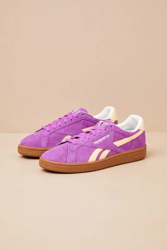 Club C Grounds UK Purple Rave Suede Leather Sneakers sold by Lulus