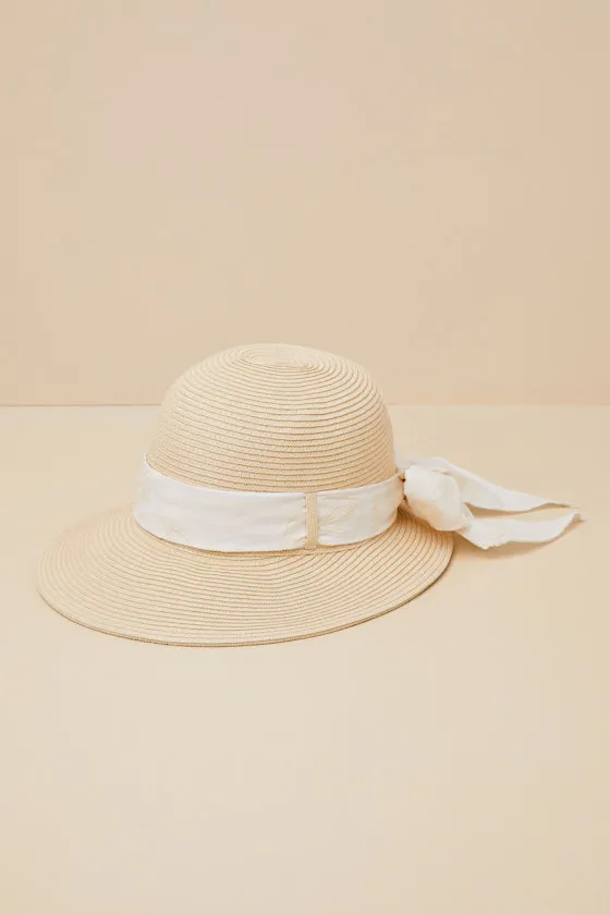 Sibley Beige Straw Bow Bucket Hat sold by Lulus product image thumbnail 2