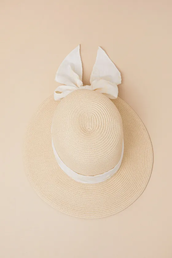 Sibley Beige Straw Bow Bucket Hat sold by Lulus product image thumbnail 3