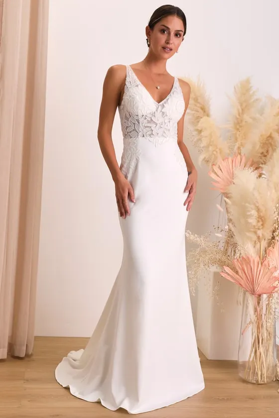 Remarkably Romantic White Sheer Mesh Beaded Maxi Dress sold by Lulus