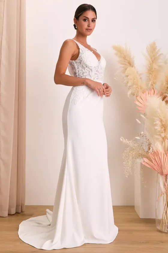 Remarkably Romantic White Sheer Mesh Beaded Maxi Dress sold by Lulus product image thumbnail 2