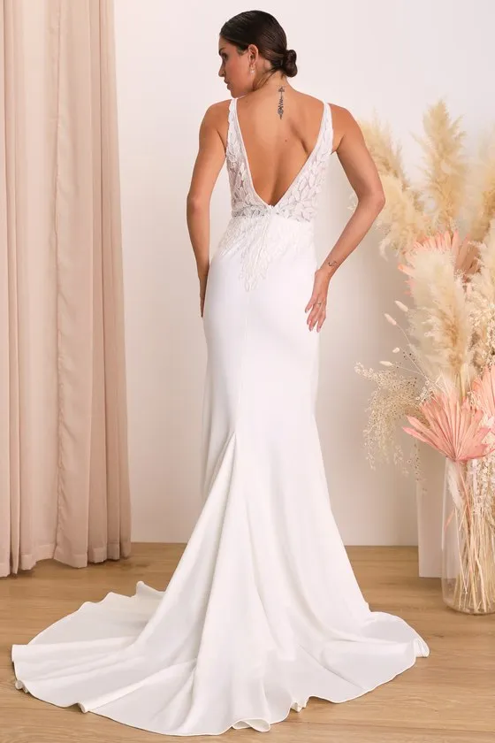 Remarkably Romantic White Sheer Mesh Beaded Maxi Dress sold by Lulus product image thumbnail 3