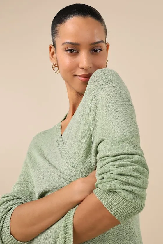 Clean Aesthetic Sage Green Knit Cardigan Sweater sold by Lulus product image thumbnail 4