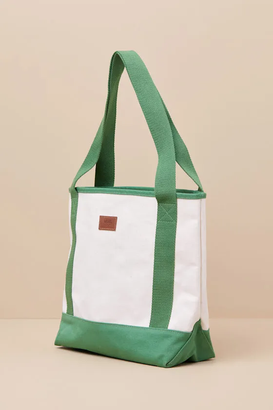 Pergs Green and White Canvas Midi Tote sold by Lulus product image thumbnail 2