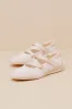 Hillary Off White Leather Strappy Flats sold by Lulus