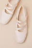 Hillary Off White Leather Strappy Flats sold by Lulus