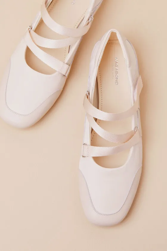 Hillary Off White Leather Strappy Flats sold by Lulus product image thumbnail 2