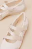 Hillary Off White Leather Strappy Flats sold by Lulus