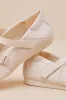 Hillary Off White Leather Strappy Flats sold by Lulus