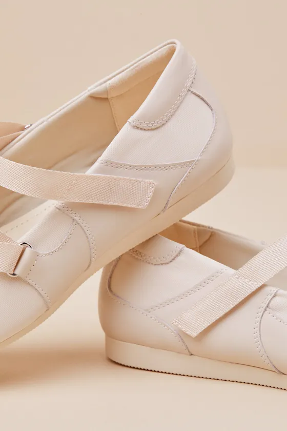 Hillary Off White Leather Strappy Flats sold by Lulus product image thumbnail 4