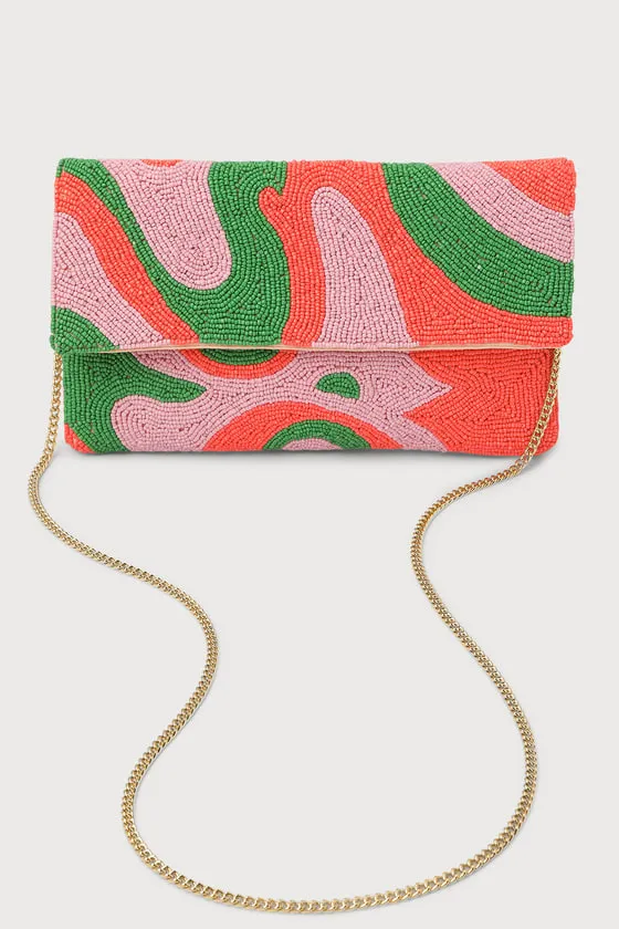 Audacious Attitude Pink Multi Beaded Clutch sold by Lulus product image thumbnail 3