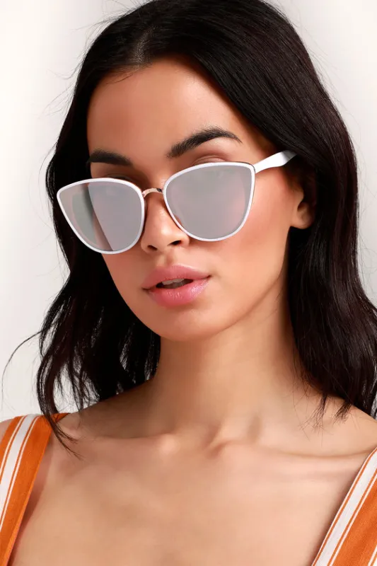 Garza White and Rose Gold Sunglasses made by Lulus