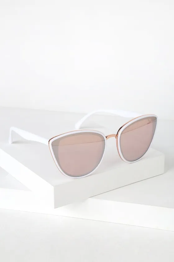 Garza White and Rose Gold Sunglasses sold by Lulus product image thumbnail 2