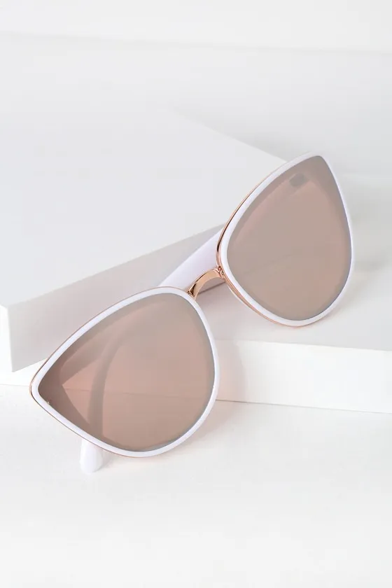 Garza White and Rose Gold Sunglasses sold by Lulus product image thumbnail 3