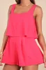 Effortless Escape Hot Pink Linen Sleeveless Flounce Romper sold by Lulus