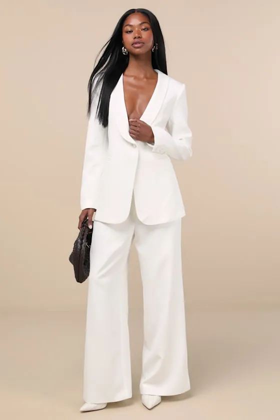 Florence Ivory Button-Front Blazer sold by Lulus product image thumbnail 2