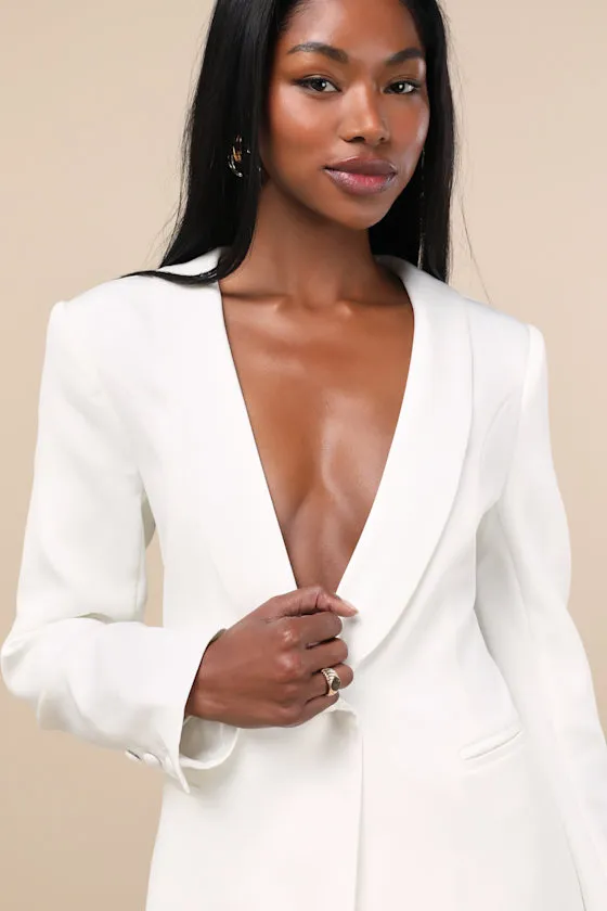 Florence Ivory Button-Front Blazer sold by Lulus product image thumbnail 4