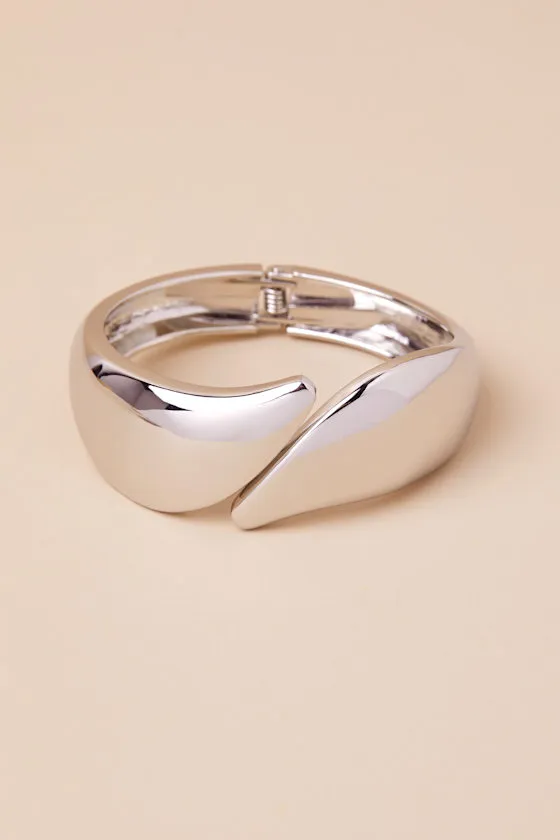 Abstract Attitude Silver Cuff Bracelet sold by Lulus product image thumbnail 4